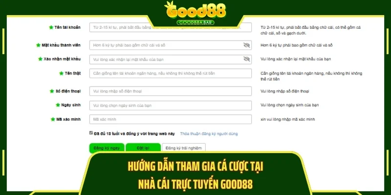 Hướng dẫn tham gia cá cược tại nhà cái trực tuyến GOOD88